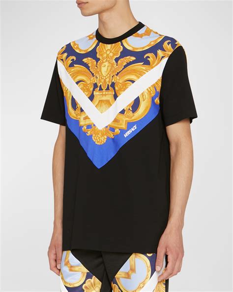 versace collection st barocco crewneck cotton t-shirt|Versace Men's Barocco 660 Crew T.